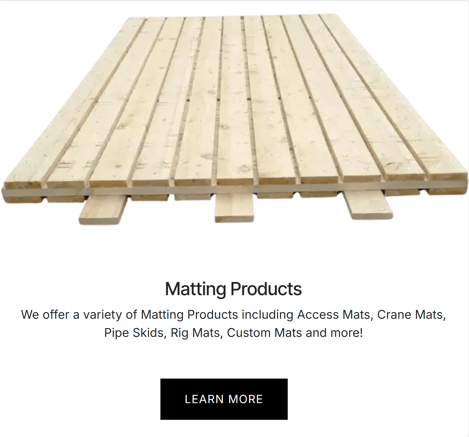 A single Centurion Fir access mat, showing the bolted timber construction